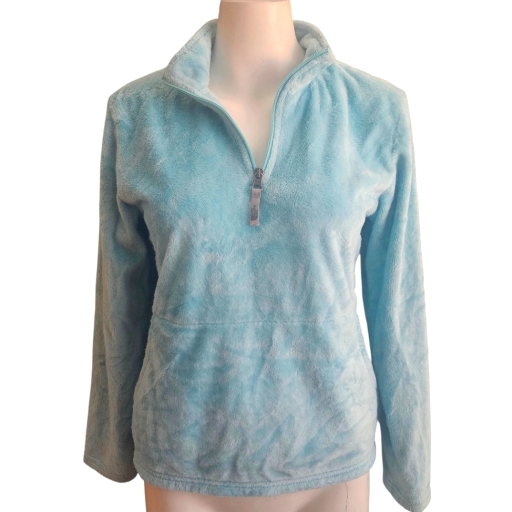 The North Face Girls Sz Large Blue 1/4 Zip Pullover Soft Cozy Outdoor‎